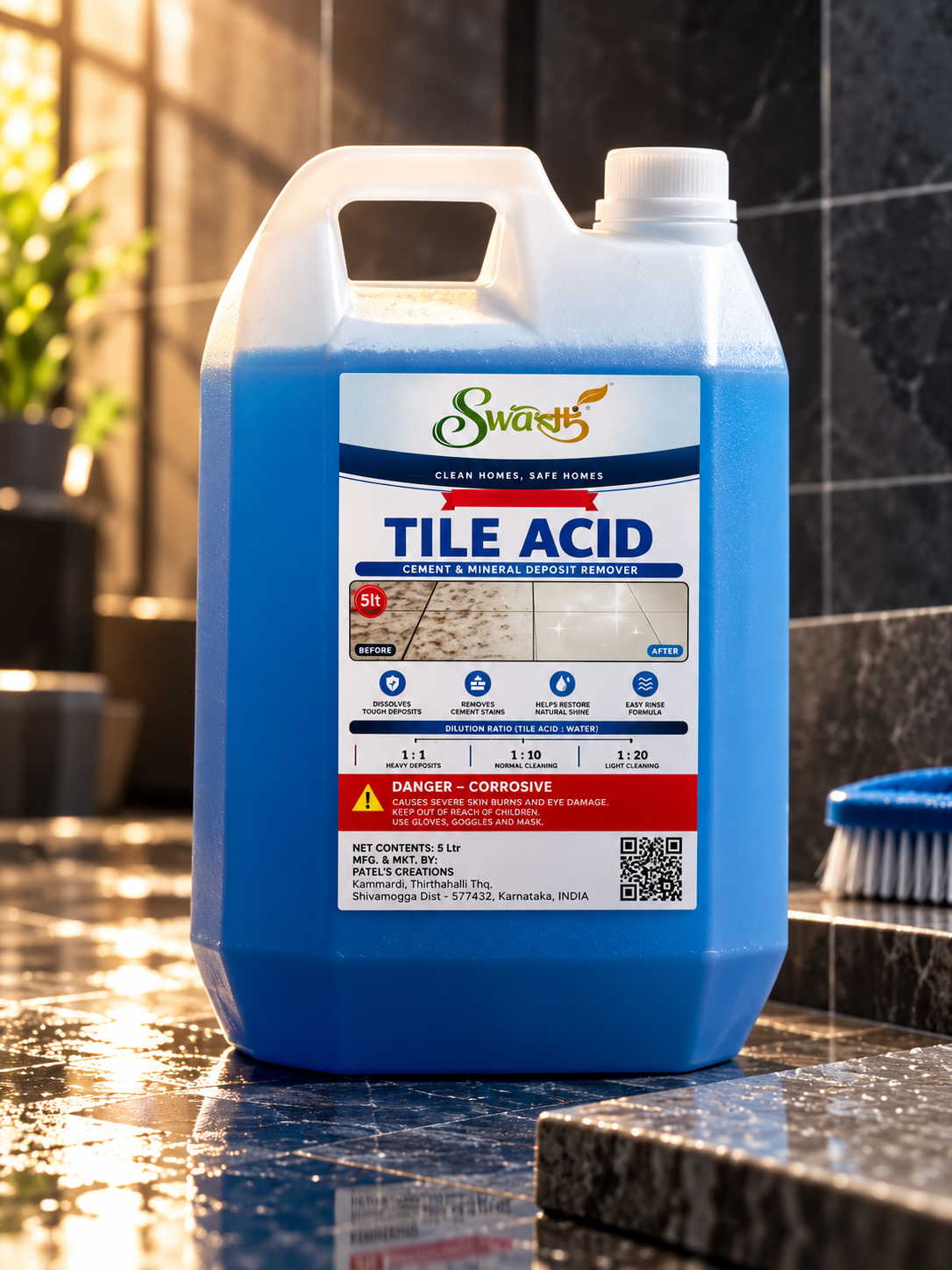SWASTH Tile Acid – Cement & Mineral Deposit Remover
