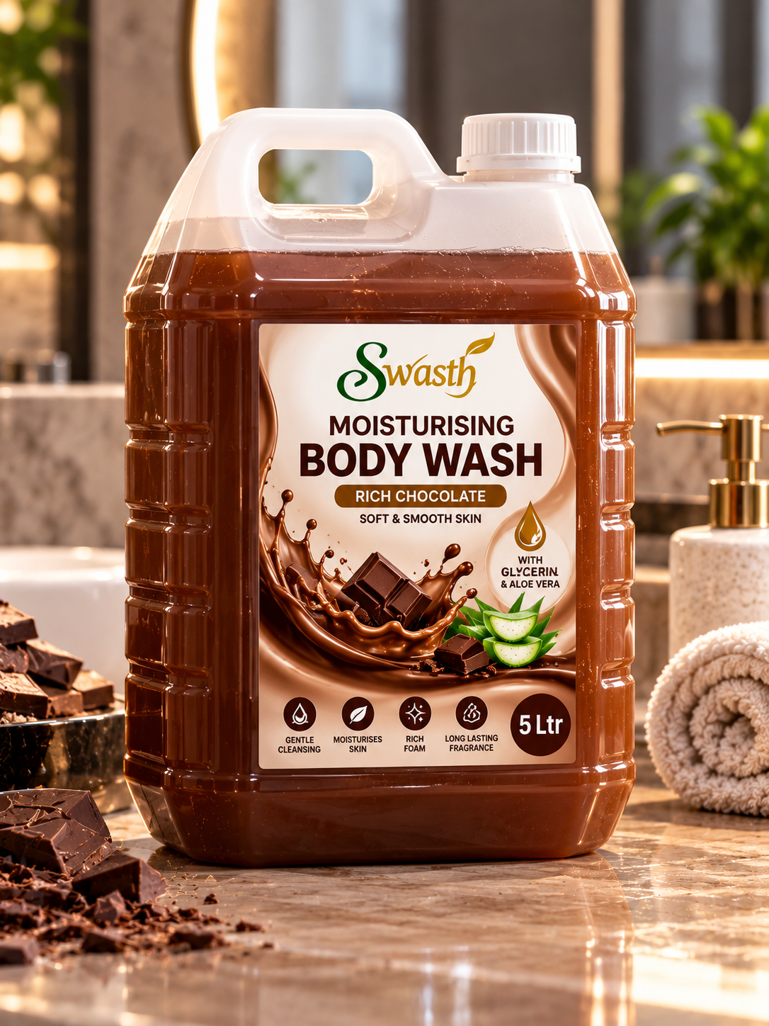 SWASTH Moisturising Body Wash – Rich Chocolate